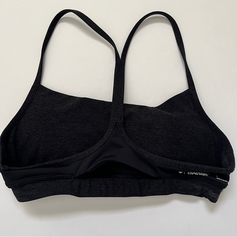 Aritzia TnAction TnaLIFE Perform Sports Bra Heathered Charcoal Gray Workout Sz S - Picture 9 of 11